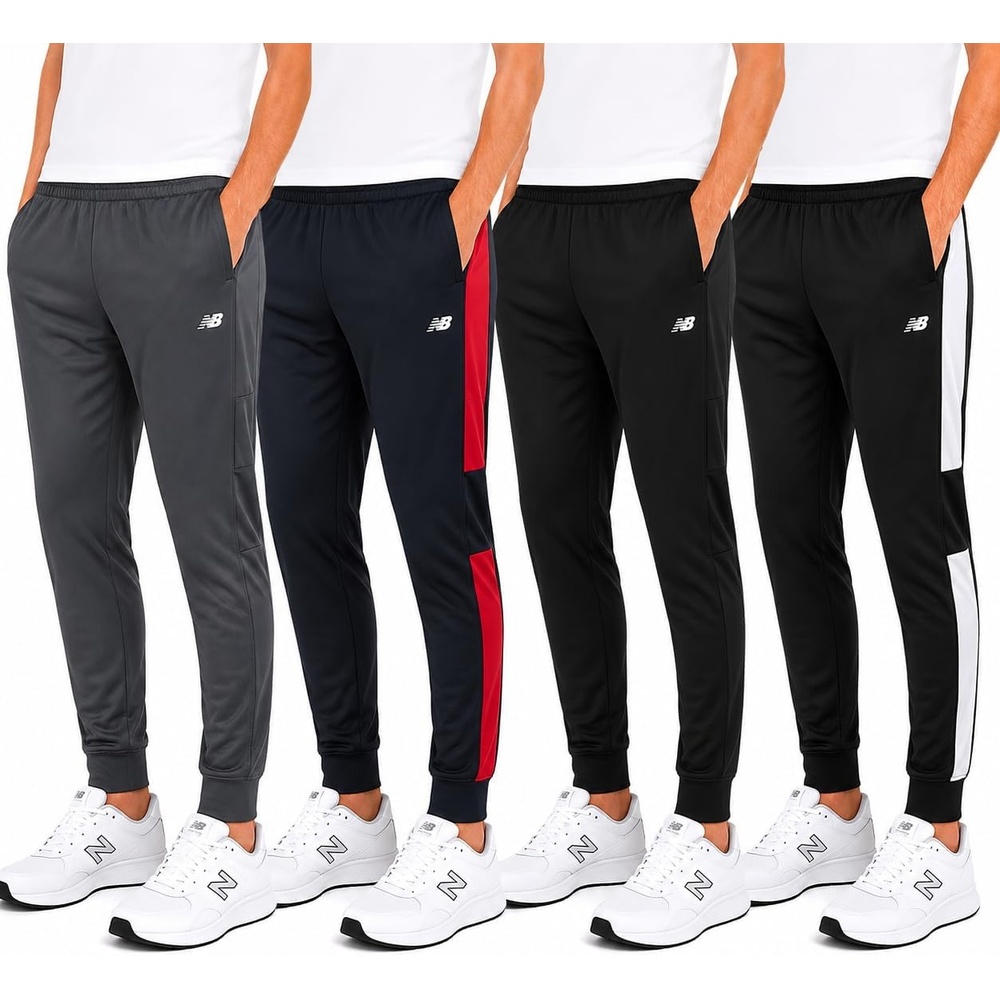 image:imageNew Balance Boys Sweatpants 4Pack Tricot Joggers with Pockets 420  Sleek Tapered Leg Secure Cuffed Ankles Flexible Elastic Waistband for School Sports amp Weekend DowntimeBlackEclipse