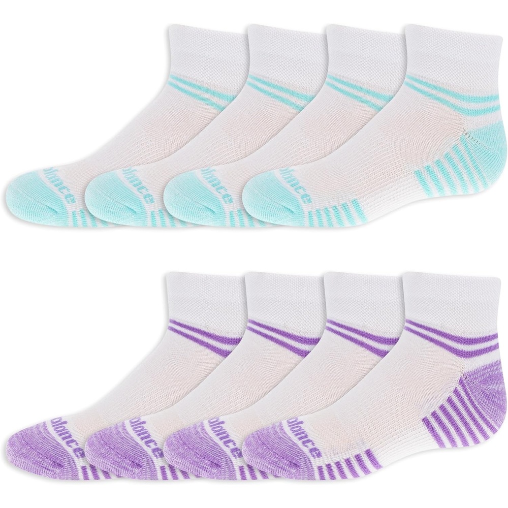 image:imageNew Balance Kids Performance Cushioned Low Cut Socks  8 Pairs  Breathable Mesh Arch SupportLegacy White