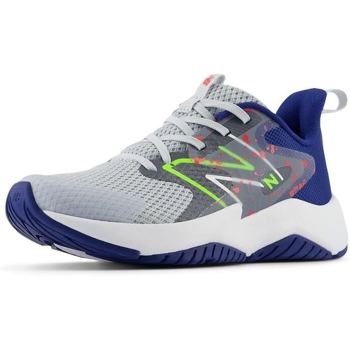 image:imageNew Balance Kids Rave Run V2 LaceUp Running ShoesGraniteInkwellPixel Green