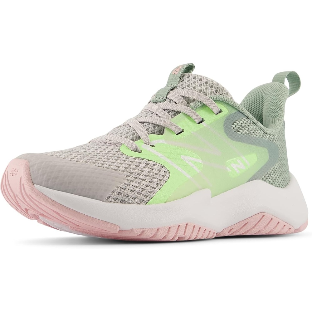 image:imageNew Balance Kids Rave Run V2 LaceUp Running ShoesGrey MatterMint FlashMosaic Green