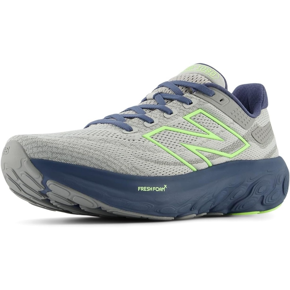 image:imageNew Balance Mens Fresh Foam X 1080 V13Running ShoeRaincloudVintage IndigoBleached Lime Glo