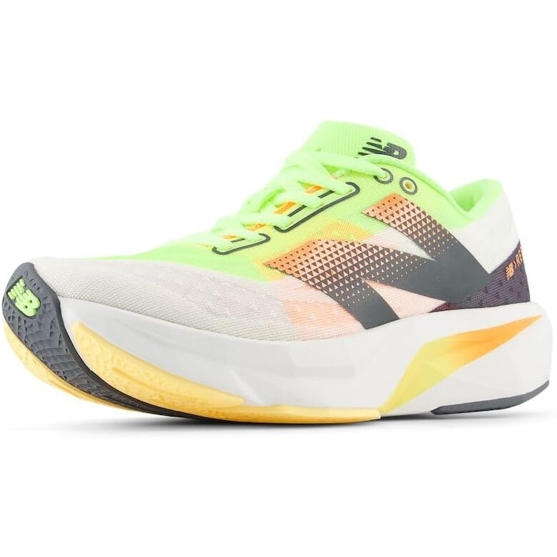 image:imageNew Balance Mens FuelCell Rebel V4 Running ShoesWhiteBleached Lime GloHot Mango