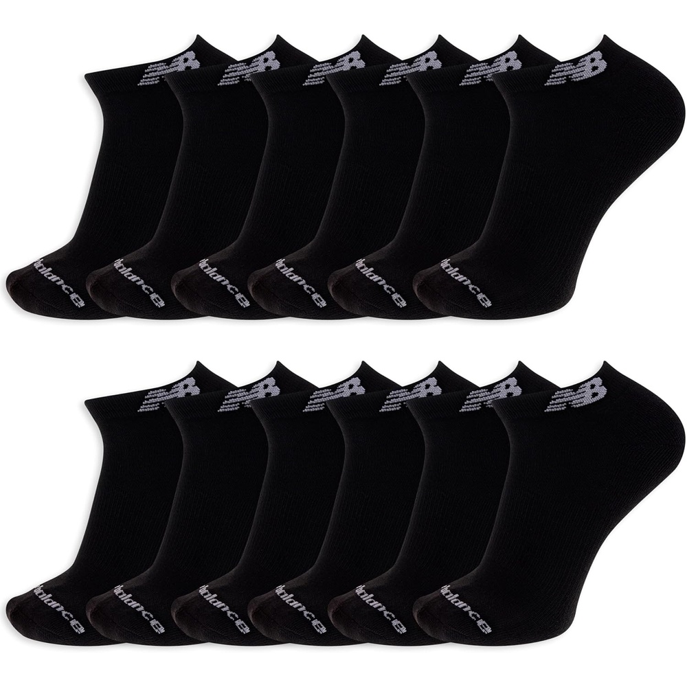 image:imageNew Balance Unisex Adult Performance Cushioned Low Cut Socks  6 amp 12 Pairs  Moisture WickingBlack 12 Pairs