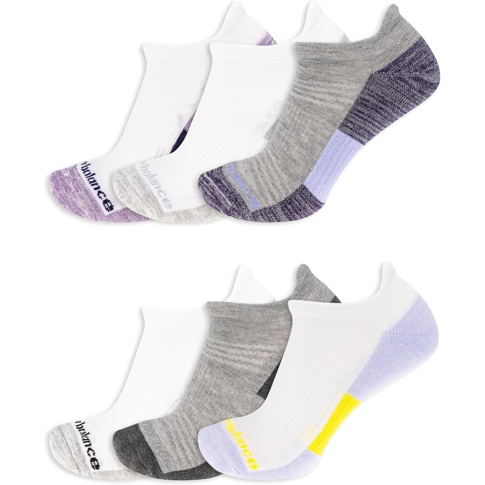 image:imageNew Balance Unisex Adult Performance Cushioned No Show Socks  6 amp 12 Pairs  Moisture WickingBlack Assorted Tab 6 Pairs