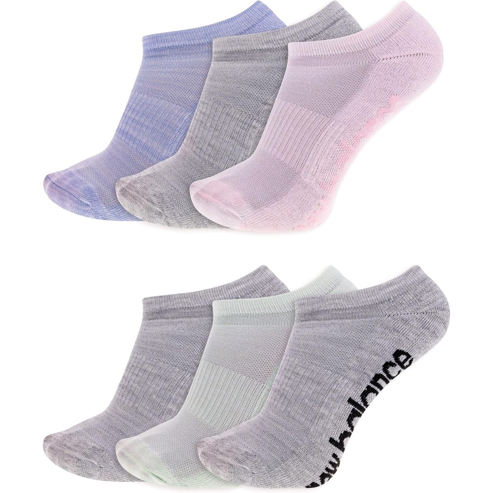 image:imageNew Balance Unisex Adult Performance Cushioned No Show Socks  6 amp 12 Pairs  Moisture WickingGrey Assorted 6 Pairs