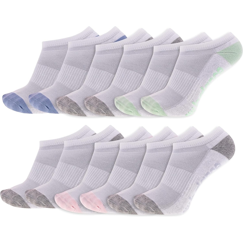 image:imageNew Balance Unisex Adult Performance Cushioned No Show Socks  6 amp 12 Pairs  Moisture WickingWhite Assorted 12 Pairs