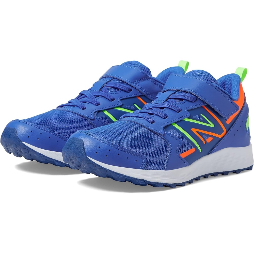 image:imageNew Balance UnisexChild Kids Fresh Foam 650 V1 Bungee Lace with Top StrapCobaltPixel GreenBlaze Orange