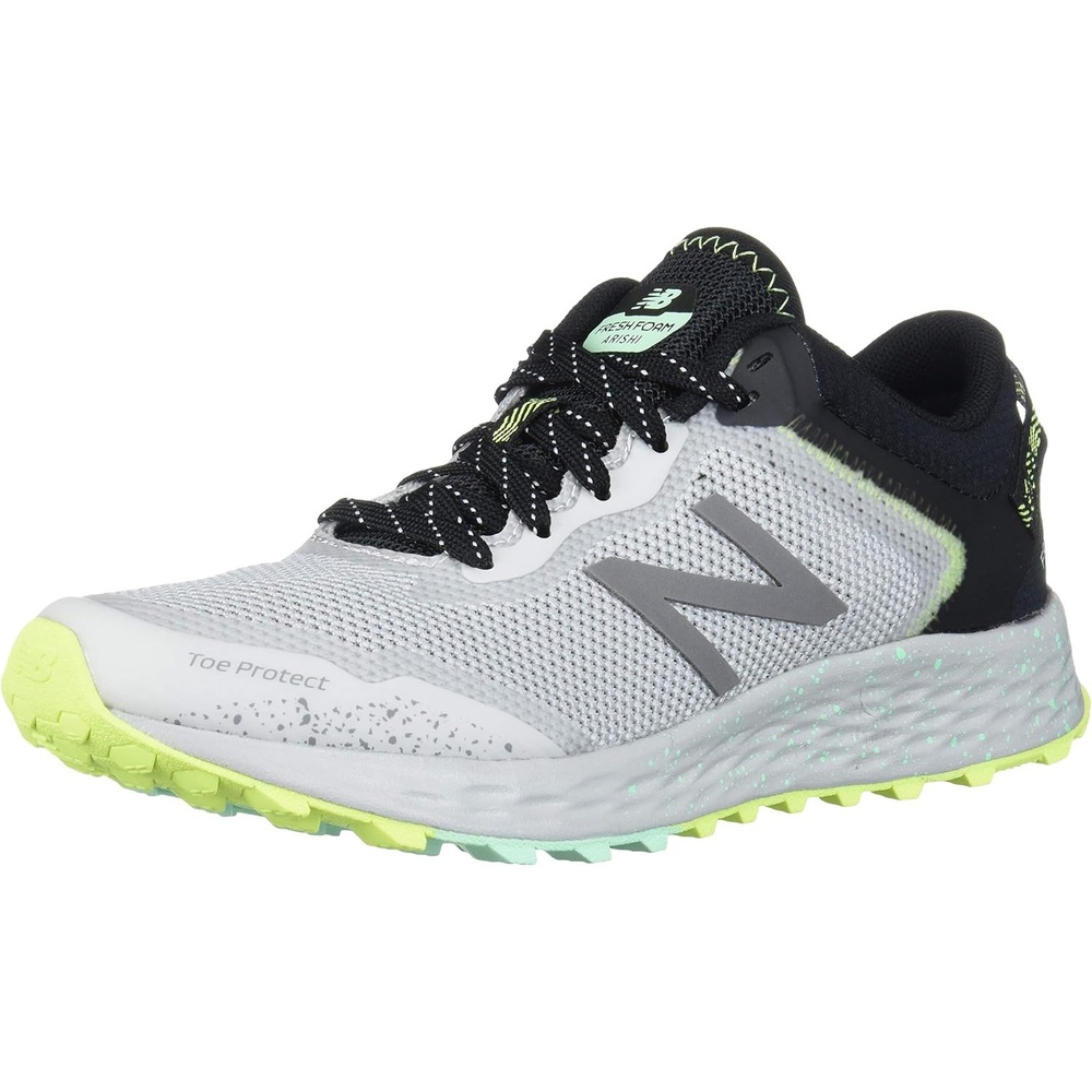 image:imageNew Balance Womens Fresh Foam Arishi Trail V1 Trail Running ShoeLight AluminumBlackNeo Mint