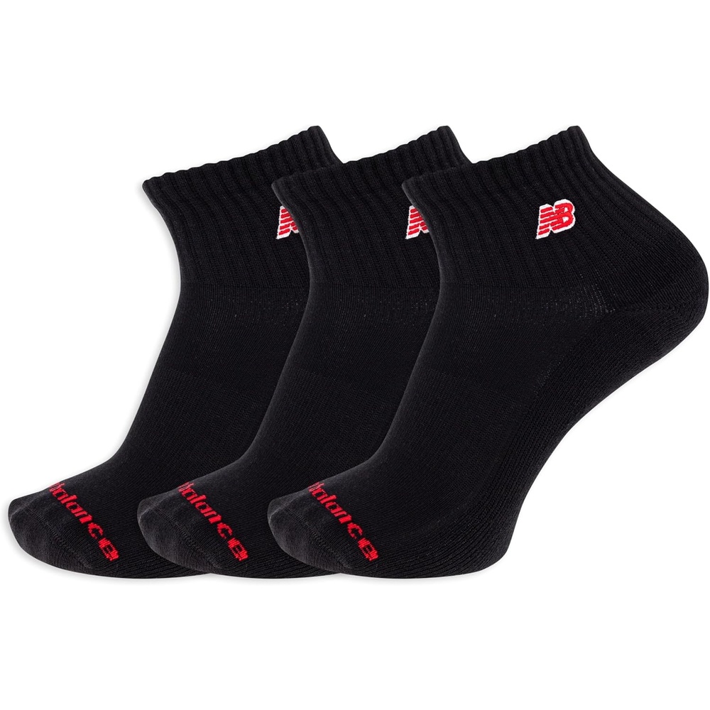image:imageNew Balance unisexadults Mens and Womens Patch Logo Ankle Socks  3 Pairs  Cushioned Moisture WickingBlack