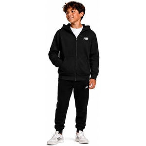 New Balance Active Boys Zip Up Hoodie – Warm Fleece Hoodies for Boys Youth Kids Sweatshirt Activewear with Pockets (8-20)(Solid Black)