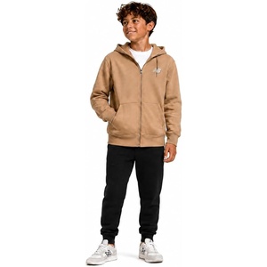 New Balance Active Boys Zip Up Hoodie – Warm Fleece Hoodies for Boys Youth Kids Sweatshirt Activewear with Pockets (8-20)(Stone)