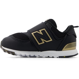 New Balance Baby Boys’ 574 New-b Hook-and-Loop Sneakers(Black/Gold)