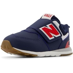 New Balance Baby Boys’ 574 New-b Hook-and-Loop Sneakers(Nb Navy/Team Red)