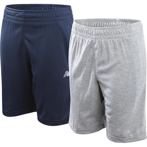 New Balance Boys 2 Pack Moisture-Wicking Mesh Basketball Shorts, Sizes 8-20 | Quick-Dry Finish Keeps Him Cool, Side Pocket Holds a Phone or Snacks, Stay-Put Waistband, Relaxed Athletic Cut(Grey/Deep Blue)