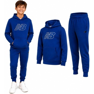 New Balance Boys 2 Piece Fleece Pullover Hoodie & Jogger Sweatpants 8-16 | Warm Poly Build, Heat-Seal Logo Details, Ribbed Cuffs & Elastic Waist, Side-Seam Plus Kangaroo Pockets(Galaxy Blue)