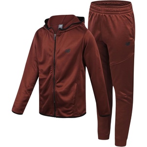 New Balance Boys 2 Piece Fleece Zip Up Hoodie & Jogger Track Pants 8-12 | Full Front Closure, Cozy Hood & Ribbed Cuffs, Adjustable Elastic Waist, Durable Pick for Gym Class or Weekends(Rich Oak)
