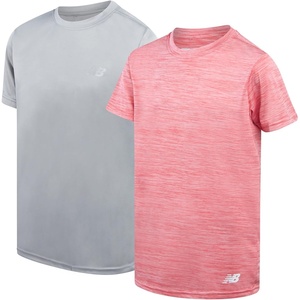 New Balance Boys Athletic Shirts – 2 Pack Lightweight Performance Activewear, Short Sleeve Athletic T Shirts for Boys(Red Space Raincloud)