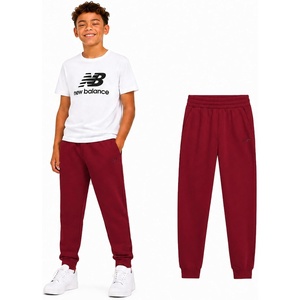 New Balance Boys Fleece Sweatpants, Joggers, Drawstring & Pockets (8-20) | Cozy Lightweight Warmth, Tapered-Leg Athletic Fit, Ribbed Cuffs for School, Travel, Practice & Weekend Wear(Monarch Burgundy)