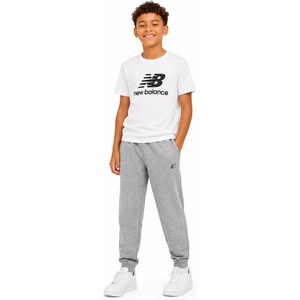 New Balance Boys Fleece Sweatpants, Joggers, Drawstring & Pockets (8-20) | Cozy Lightweight Warmth, Tapered-Leg Athletic Fit, Ribbed Cuffs for School, Travel, Practice & Weekend Wear(Athlete Grey Heather)