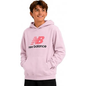 New Balance Boys Lightweight Double Fleece Lined Pullover Hoodie, 8-20 | Reinforced Stitching, Ribbed Cuffs & Kangaroo Pockets, Cozy Warmth with Logo Detail for Sports & School(Rose Sugar)