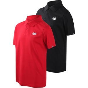 New Balance Boys Polo Shirt 2 Pack Dry Fit Performance Golf Shirts for Boys | Short Sleeve with a Classic Two-Button Collar, Built for Active Play, Comfortable for School, Sports or Everyday Wear(Black/Red)