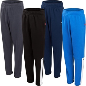 New Balance Boys Sweatpants – 4 Pack Active Performance Fleece Boys Joggers with Elastic Waistband – Athletic Pants for Kids(Jet Black/Blue)