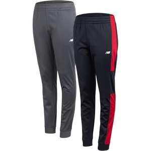 New Balance Boys Sweatpants, 2-Pack Tricot Joggers, Elastic Waistband | Deep Secure Pockets, Breathable Stretch Fabric, Reinforced Stitching, Tapered Cuffed Hem for Gym, School & Field(Lead/Eclipse)