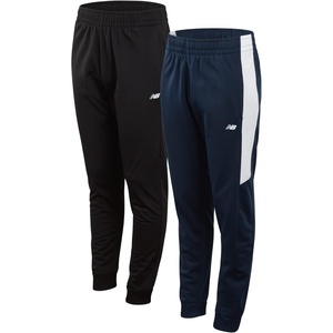 New Balance Boys Sweatpants, 2-Pack Tricot Joggers, Elastic Waistband | Deep Secure Pockets, Breathable Stretch Fabric, Reinforced Stitching, Tapered Cuffed Hem for Gym, School & Field(Indigo/Black)