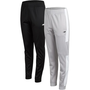 New Balance Boys Sweatpants, 2-Pack Tricot Joggers, Elastic Waistband | Deep Secure Pockets, Breathable Stretch Fabric, Reinforced Stitching, Tapered Cuffed Hem for Gym, School & Field(Black/Raincloud)