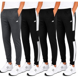 New Balance Boys Sweatpants, 4-Pack Tricot Joggers with Pockets (4-20) | Sleek Tapered Leg, Secure Cuffed Ankles, Flexible Elastic Waistband for School, Sports & Weekend Downtime(Lead/Black)