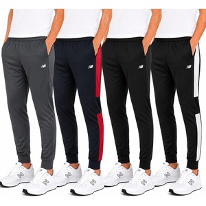 New Balance Boys Sweatpants, 4-Pack Tricot Joggers with Pockets (4-20) | Sleek Tapered Leg, Secure Cuffed Ankles, Flexible Elastic Waistband for School, Sports & Weekend Downtime(Black/Eclipse)