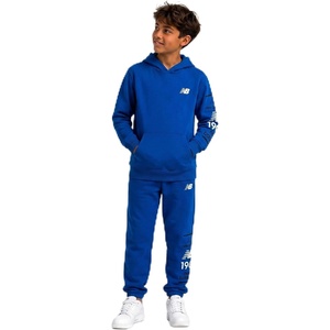 New Balance Boys Tracksuit Set – 2 Piece Soft Fleece Athletic Pullover Graphic Hoodie Sweatshirt and Jogger Sweatpants(Blue Gemstone)