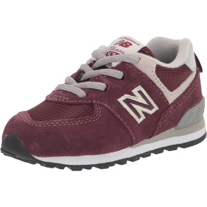 New Balance Kids’ 574 Core Bungee Sneaker(Burgundy/White)