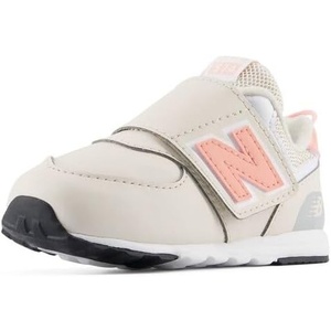 New Balance Kid’s 574 New-B Hook & Loop Sneaker (Infant/Toddler)(Linen/Pink Lemonade)