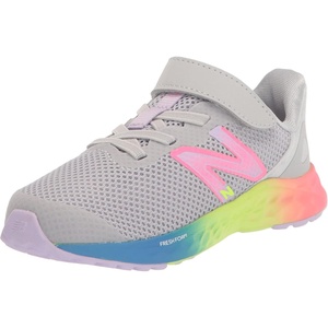 New Balance Kids’ Fresh Foam Arishi V4 Running Shoes(Light Aluminum/Cyber Lilac/Neon Pink)