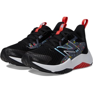 New Balance Kids’ Rave Run V2 Lace-Up Running Shoes(Black/Blast Red)