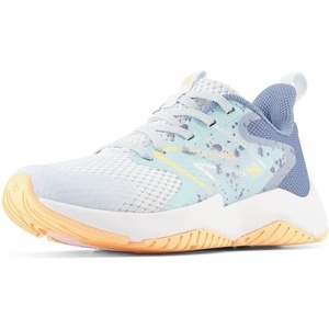 New Balance Kids’ Rave Run V2 Lace-Up Running Shoes(Ice Blue/Bright Cyan/Solar Flare)