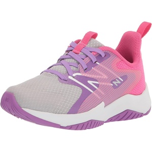 New Balance Kids’ Rave Run V2 Lace-Up Running Shoes(Summer Fog/Mystic Purple/Hi-pink)