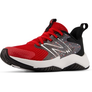 New Balance Kids’ Rave Run V2 Lace-Up Running Shoes(Team Red/Black/Black Cement)