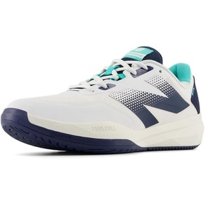 New Balance Men’s MC996 Lightweight Tennis Shoe(White/Nb Navy/Cyber Jade)