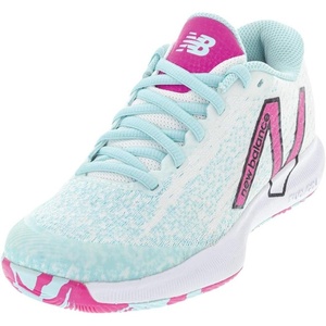 New Balance Men’s MC996 Lightweight Tennis Shoe(White/Pink Glo/Glacier)