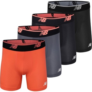 New Balance Men’s Mesh 5″ No-FLY Boxer Brief (4-Pack)(Black/Lead/Black/Dragonfly)