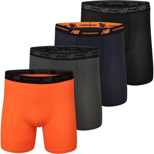 New Balance Men’s Mesh 5″ No-FLY Boxer Brief (4-Pack)(Black/Magnet/Navy/Dynomite)