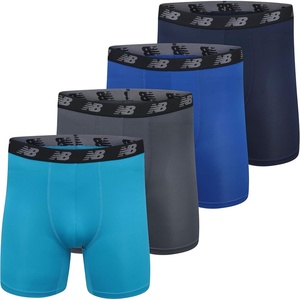 New Balance Men’s Mesh 5″ No-FLY Boxer Brief (4-Pack)(Thunder/Maldives Blue/Team Royal/Pigment)