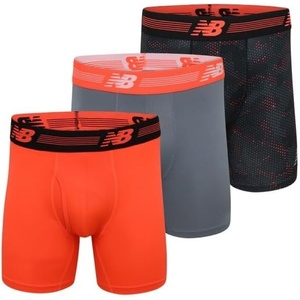New Balance Men’s Performance Boxer Briefs with Fly, Breathable Stretch Underwear, Moisture Wicking, Soft Waistband (3 Pack)(Dragonfly/Steel/Ghost Camo Print)