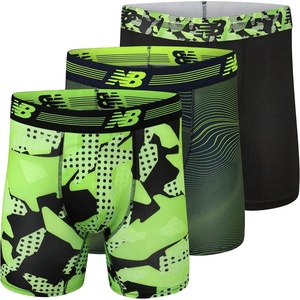 New Balance Men’s Ultra Soft Performance 6″ Boxer Briefs with No Fly (3 Pack)(Black/Hi-lite Shockwave/Energy Lime Pixel)