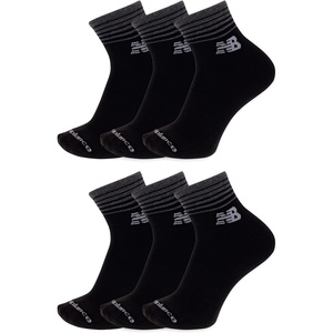 New Balance Unisex Adult Performance Cushioned Ankle Socks – 6 Pairs – Moisture Wicking(Black)