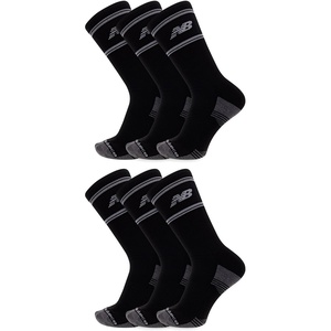 New Balance Unisex Adult Performance Cushioned Crew Socks – 6 & 12 Pairs – Moisture Wicking(Black (6 Pairs))