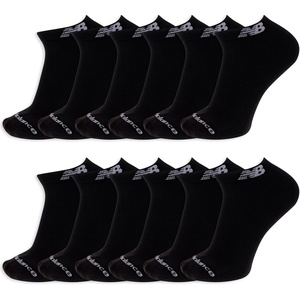 New Balance Unisex Adult Performance Cushioned Low Cut Socks – 6 & 12 Pairs – Moisture Wicking(Black (12 Pairs))