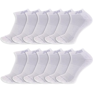 New Balance Unisex Adult Performance Cushioned Low Cut Socks – 6 & 12 Pairs – Moisture Wicking(White (12 Pairs))